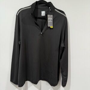 Callaway Men Size XXL Black Golf 1/4  Zip Weather Series Mock-neck Pullover new